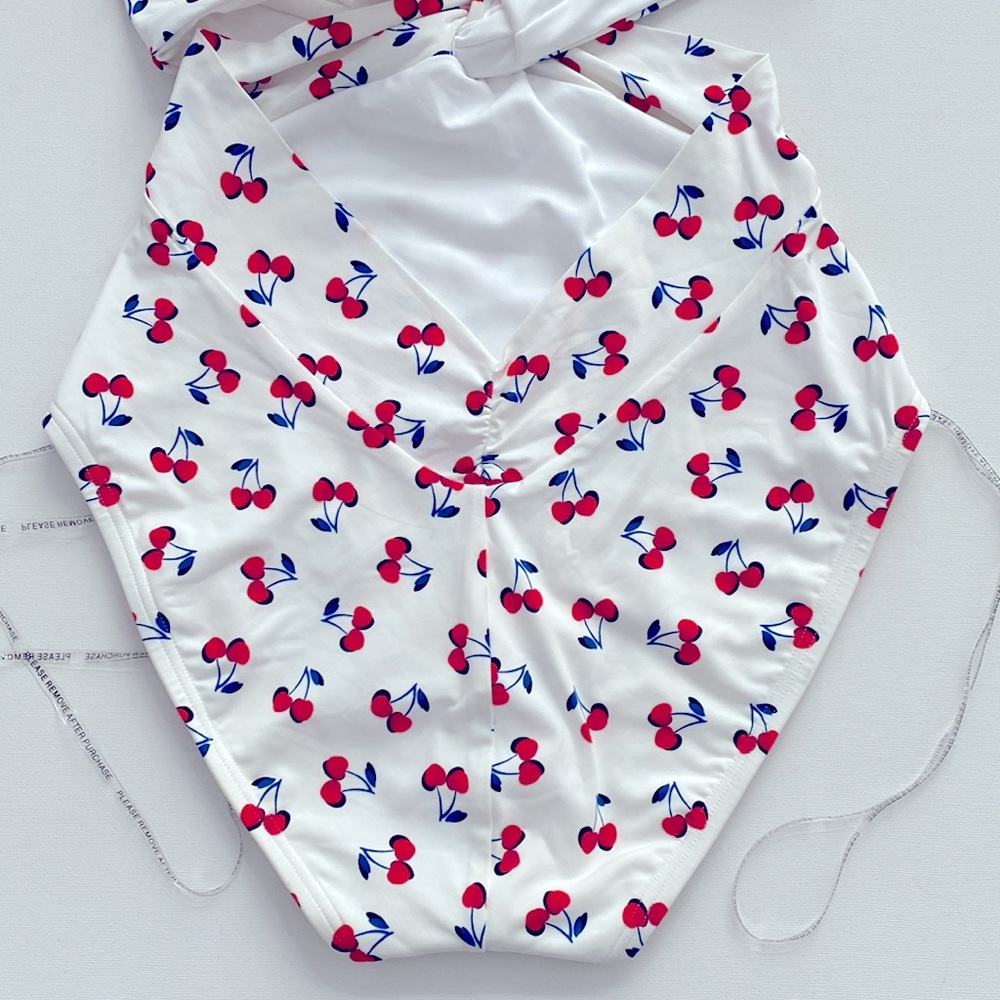 Kate Spade New York Knotted Halter One Piece Swimsuit Cherry Toss - Picture 6 of 7